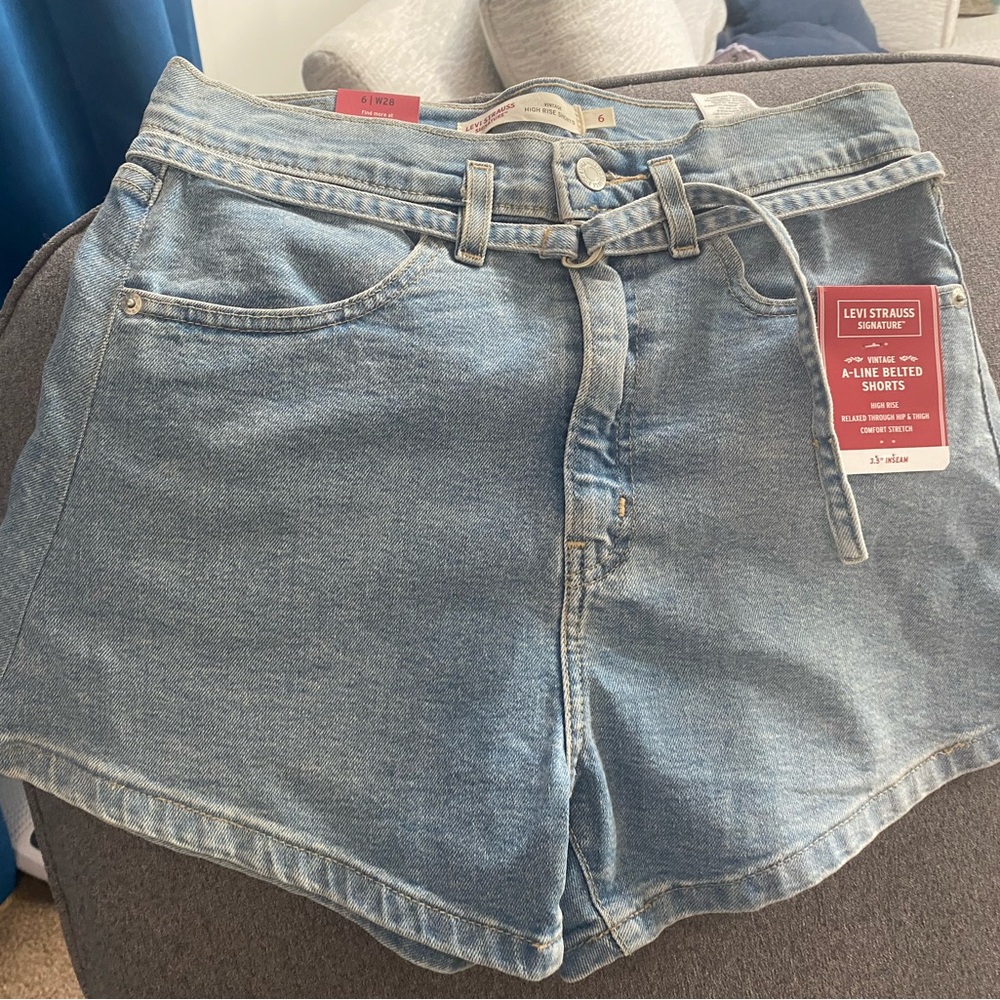 Levi's Light Blue High-Waisted Jean Shorts